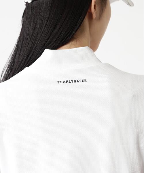 PEARLY GATES（パーリーゲイツ）の「FDエコロジスタ150d×FD40/ベアジャガードUV半袖ハイネックカットソー（Tシャツ/カットソー・レディース・ブルー/ネイビー・MEDIUM/SMALL）」の13枚目の写真