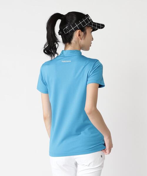 PEARLY GATES（パーリーゲイツ）の「FDエコロジスタ150d×FD40/ベアジャガードUV半袖ハイネックカットソー（Tシャツ/カットソー・レディース・ブルー/ネイビー・MEDIUM/SMALL）」の20枚目の写真