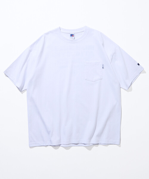FREAK'S STORE(フリークスストア)の「限定展開 RUSSELL ATHLETIC×FREAK'S STORE ラッセル アスレチック 別注 ビッグシルエット ロゴバックプリント ポケット Tシャツ(Tシャツ/カットソー・メンズ・ピンク/ホワイト/ネイビー/ブラック/チャコールグレー・SMALL/LARGE/MEDIUM)」の9枚目の写真
