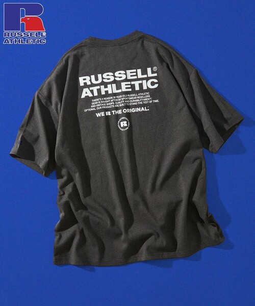 FREAK'S STORE（フリークスストア）の「RUSSELL ATHLETIC/ラッセルアスレティック 限定展開 RUSSELL ATHLETIC×FREAK'S STORE 別注 ビッグシルエット ロゴバックプリント ポケットTシャツ（Tシャツ/カットソー・メンズ・ピンク/ホワイト/ネイビー/ブラック/チャコールグレー・SMALL/LARGE/MEDIUM）」の19枚目の写真