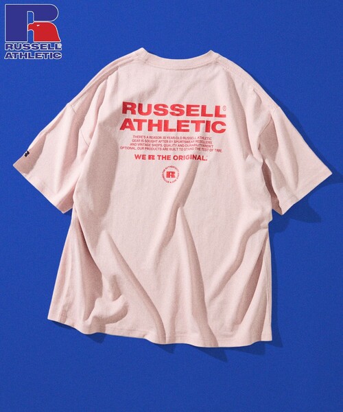 FREAK'S STORE（フリークスストア）の「RUSSELL ATHLETIC/ラッセルアスレティック 限定展開 RUSSELL ATHLETIC×FREAK'S STORE 別注 ビッグシルエット ロゴバックプリント ポケットTシャツ（Tシャツ/カットソー・メンズ・ピンク/ホワイト/ネイビー/ブラック/チャコールグレー・SMALL/LARGE/MEDIUM）」の18枚目の写真