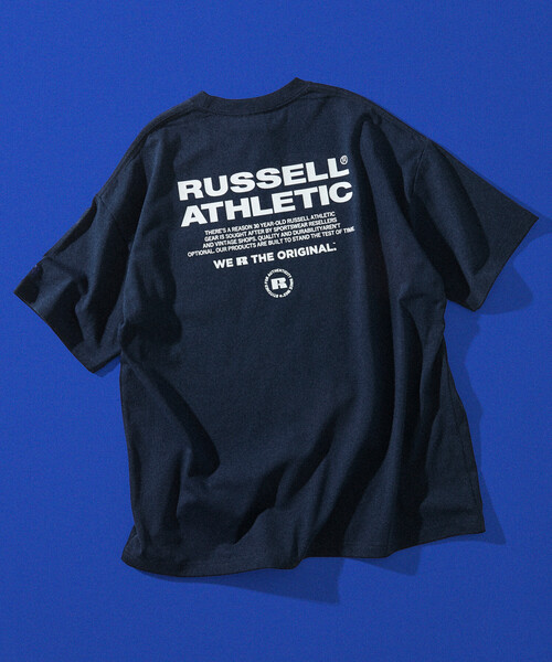 FREAK'S STORE(フリークスストア)の「限定展開 RUSSELL ATHLETIC×FREAK'S STORE ラッセル アスレチック 別注 ビッグシルエット ロゴバックプリント ポケット Tシャツ(Tシャツ/カットソー・メンズ・ピンク/ホワイト/ネイビー/ブラック/チャコールグレー・SMALL/LARGE/MEDIUM)」の4枚目の写真