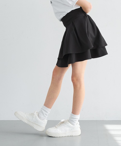 coca(coca)(コカ)の「キッズ ダブルフリルスカート(スカート・キッズ・アイボリー/ブラック・120/130/140/150)」の5枚目の写真