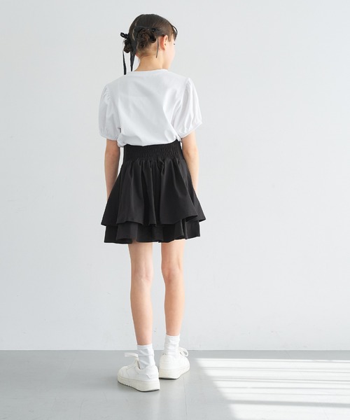 coca(coca)(コカ)の「キッズ ダブルフリルスカート(スカート・キッズ・アイボリー/ブラック・120/130/140/150)」の6枚目の写真
