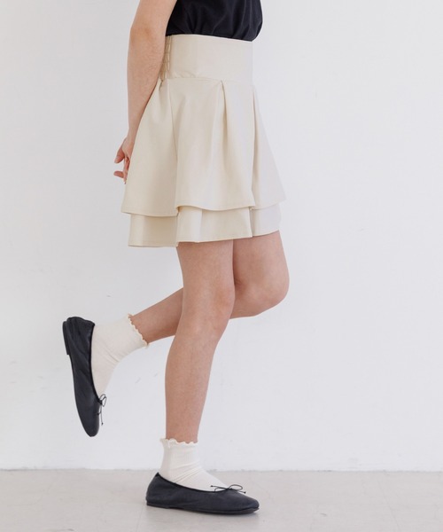 coca(coca)(コカ)の「キッズ ダブルフリルスカート(スカート・キッズ・アイボリー/ブラック・120/130/140/150)」の11枚目の写真
