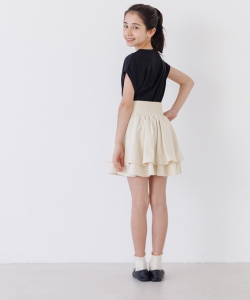 coca(coca)(コカ)の「キッズ ダブルフリルスカート(スカート・キッズ・アイボリー/ブラック・120/130/140/150)」の12枚目の写真