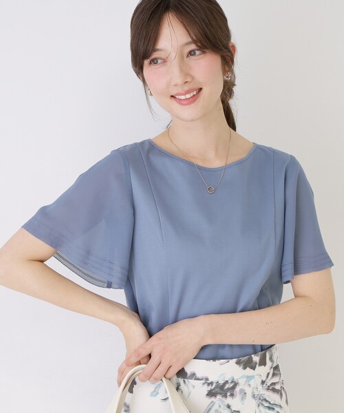COUP DE CHANCE(クードシャンス)の「【手洗い可】フレアスリーブカットソー(Tシャツ/カットソー・レディース・ピンク系/ホワイト/ブルー/ブラック/ベージュ・34/36/38/40)」の10枚目の写真