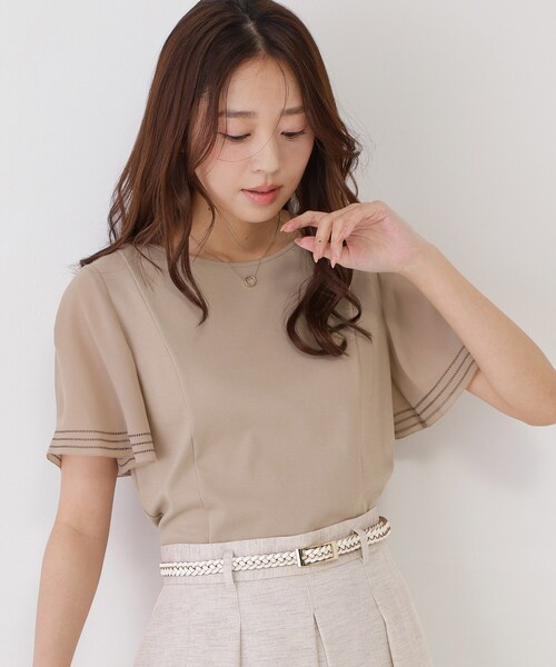 COUP DE CHANCE(クードシャンス)の「【手洗い可】フレアスリーブカットソー(Tシャツ/カットソー・レディース・ピンク系/ホワイト/ブルー/ブラック/ベージュ・34/36/38/40)」の18枚目の写真