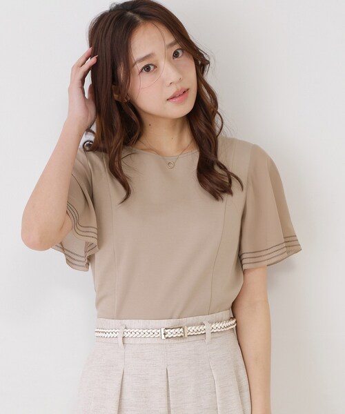COUP DE CHANCE(クードシャンス)の「【手洗い可】フレアスリーブカットソー(Tシャツ/カットソー・レディース・ピンク系/ホワイト/ブルー/ブラック/ベージュ・34/36/38/40)」の19枚目の写真