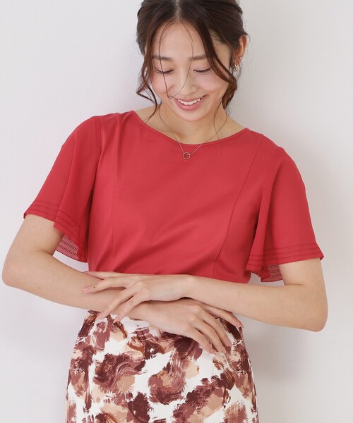 COUP DE CHANCE(クードシャンス)の「【手洗い可】フレアスリーブカットソー(Tシャツ/カットソー・レディース・ピンク系/ホワイト/ブルー/ブラック/ベージュ・34/36/38/40)」の22枚目の写真