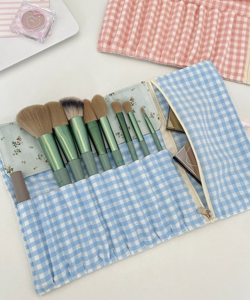 IRADOWL(アイラドール)の「花柄メイクブラシポーチケース(メイクブラシ・レディース・ピンク/ライトブルー/アイボリー・FREE)」の9枚目の写真