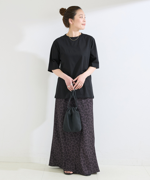 B.C STOCK(ベーセーストック)の「【WEB+一部店舗限定】ウォッシャブル / 接触冷感 / コンパクト天竺Tシャツ(Tシャツ/カットソー・レディース・サックスブルー/カーキ/ブラック/ホワイト・FREE)」の5枚目の写真