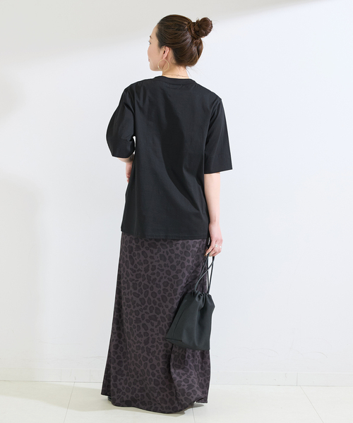 B.C STOCK(ベーセーストック)の「【WEB+一部店舗限定】ウォッシャブル / 接触冷感 / コンパクト天竺Tシャツ(Tシャツ/カットソー・レディース・サックスブルー/カーキ/ブラック/ホワイト・FREE)」の7枚目の写真