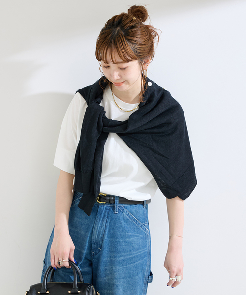 B.C STOCK(ベーセーストック)の「【WEB+一部店舗限定】ウォッシャブル / 接触冷感 / コンパクト天竺Tシャツ(Tシャツ/カットソー・レディース・サックスブルー/カーキ/ブラック/ホワイト・FREE)」の15枚目の写真