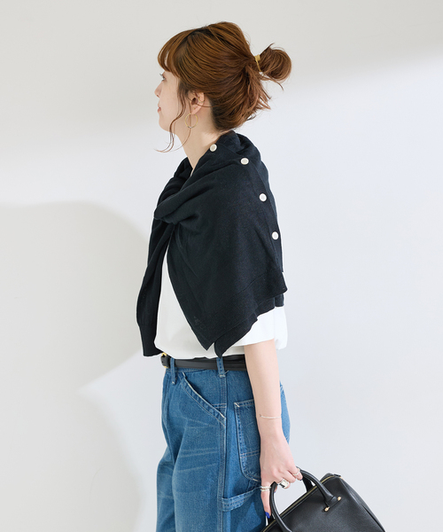 B.C STOCK(ベーセーストック)の「【WEB+一部店舗限定】ウォッシャブル / 接触冷感 / コンパクト天竺Tシャツ(Tシャツ/カットソー・レディース・サックスブルー/カーキ/ブラック/ホワイト・FREE)」の16枚目の写真