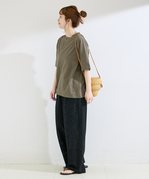 B.C STOCK(ベーセーストック)の「【WEB+一部店舗限定】ウォッシャブル / 接触冷感 / コンパクト天竺Tシャツ(Tシャツ/カットソー・レディース・サックスブルー/カーキ/ブラック/ホワイト・FREE)」の19枚目の写真