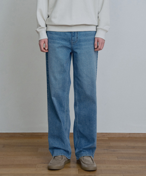 MINDBRIDGE（マインドブリッジ）の「ワイドライトブルーデニムパンツ_MI（デニムパンツ・メンズ・インディゴブルー・29/30/31/32/33/34/36/38）」の2枚目の写真