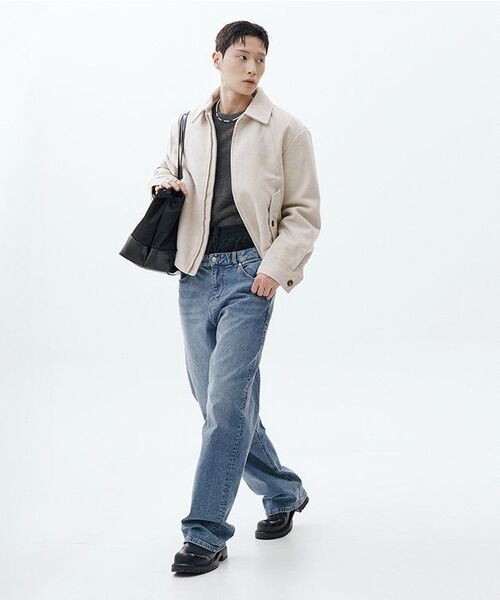 MINDBRIDGE（マインドブリッジ）の「ワイドライトブルーデニムパンツ_MI（デニムパンツ・メンズ・インディゴブルー・29/30/31/32/33/34/36/38）」の12枚目の写真