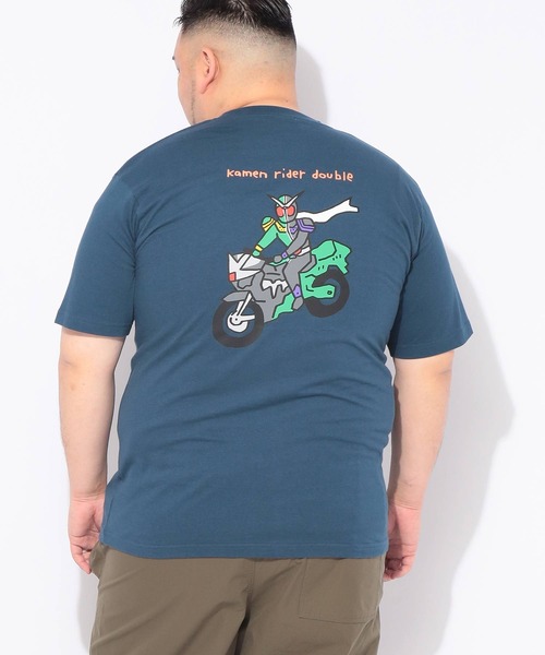 SAKAZEN(サカゼン)の「Tシャツ 半袖 メンズ 大きいサイズ 仮面ライダー ダブル クルーネック カットソー 仮面ライダー (カメンライダー)(Tシャツ/カットソー・メンズ・ネイビー/グレイッシュベージュ・3L/5L/4L)」の14枚目の写真