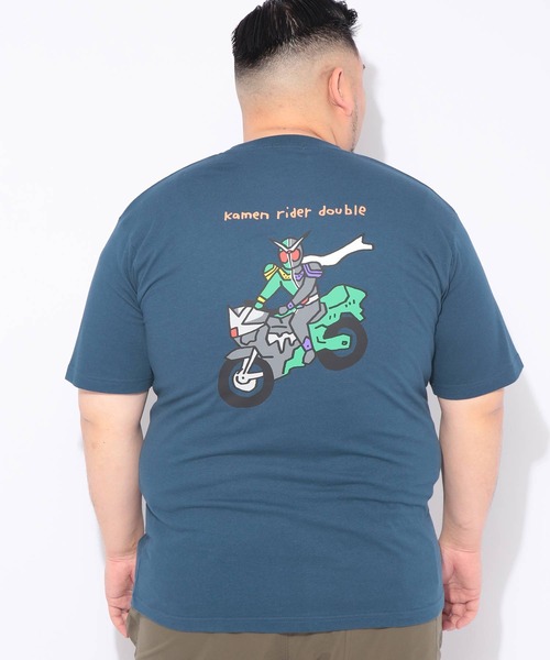 SAKAZEN(サカゼン)の「Tシャツ 半袖 メンズ 大きいサイズ 仮面ライダー ダブル クルーネック カットソー 仮面ライダー (カメンライダー)(Tシャツ/カットソー・メンズ・ネイビー/グレイッシュベージュ・3L/5L/4L)」の18枚目の写真