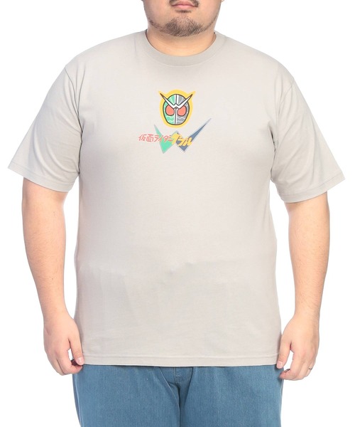 SAKAZEN(サカゼン)の「Tシャツ 半袖 メンズ 大きいサイズ 仮面ライダー ダブル クルーネック カットソー 仮面ライダー (カメンライダー)(Tシャツ/カットソー・メンズ・ネイビー/グレイッシュベージュ・3L/5L/4L)」の4枚目の写真