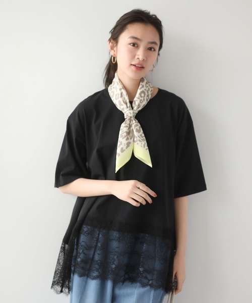 Green Parks(グリーンパークス)の「裾イレヘムレースプルオーバー(Tシャツ/カットソー・レディース・チャコールグレー/オフホワイト/ブラック・FREE)」の7枚目の写真