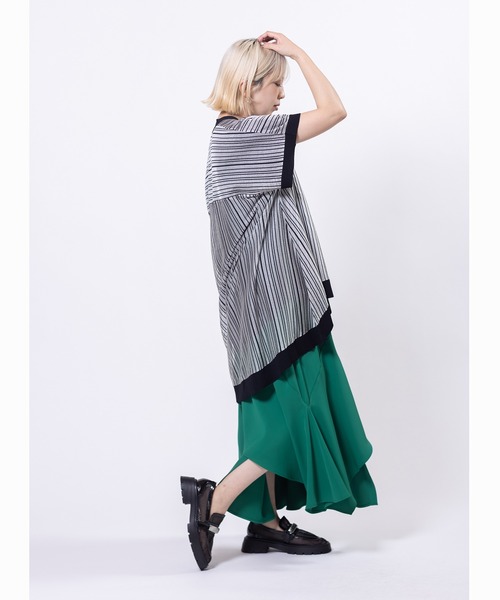 OSMOSIS（オズモーシス）の「【WEB限定アイテム】ストライプニットジレ（ニット/セーター・レディース・その他/ブラック・ONE SIZE）」の18枚目の写真