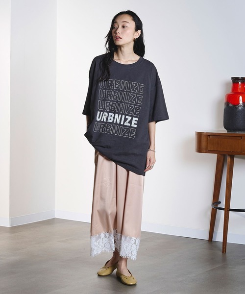 ROSE BUD(ローズバッド)の「TEXT BIG TEE(Tシャツ/カットソー・レディース・オフホワイト/チャコールグレー・ONE SIZE)」の7枚目の写真