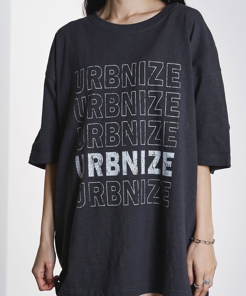 ROSE BUD(ローズバッド)の「TEXT BIG TEE(Tシャツ/カットソー・レディース・オフホワイト/チャコールグレー・ONE SIZE)」の4枚目の写真
