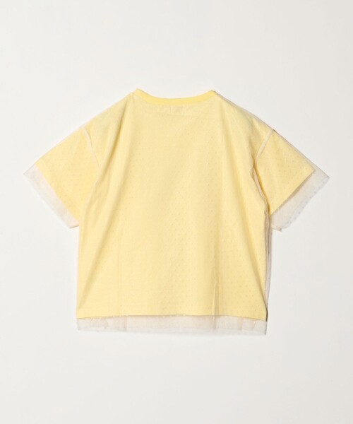 green label relaxing（グリーンレーベルリラクシング）の「チュール ドッキング  Tシャツ / キッズ 140cm-160cm（Tシャツ/カットソー・キッズ・ライトピンク/イエロー・160cm/150cm/140cm）」の3枚目の写真