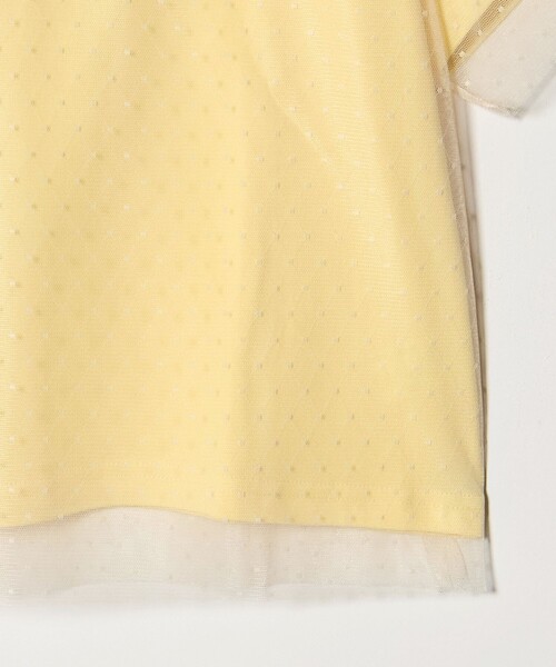 green label relaxing（グリーンレーベルリラクシング）の「チュール ドッキング  Tシャツ / キッズ 140cm-160cm（Tシャツ/カットソー・キッズ・ライトピンク/イエロー・160cm/150cm/140cm）」の6枚目の写真