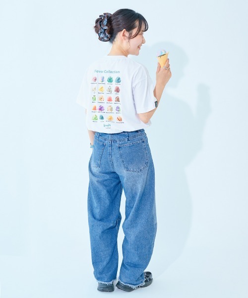 devirock(デビロック)の「デビロック×【アイス】 ひやシャリ 接触冷感 大人 アイスプリント 半袖Tシャツ(Tシャツ/カットソー・レディース・ホワイト系2/ホワイト系1/ライラック系1/ブラック系1/ホワイト系3・L/M/LL)」の7枚目の写真