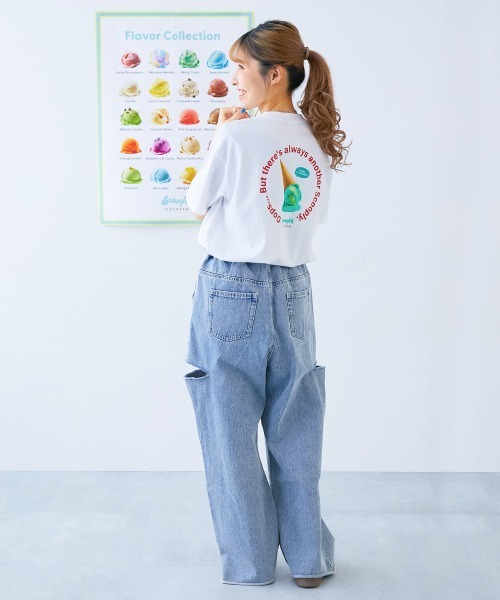 devirock(デビロック)の「デビロック×【アイス】 ひやシャリ 接触冷感 大人 アイスプリント 半袖Tシャツ(Tシャツ/カットソー・レディース・ホワイト系2/ホワイト系1/ライラック系1/ブラック系1/ホワイト系3・L/M/LL)」の10枚目の写真