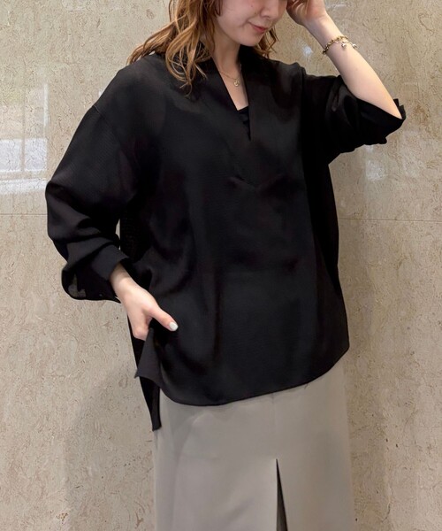 Rouge vif Anna(ルージュヴィフアンナ)の「ヴィンテージメッシュプルオーバー/シャツ/ブラウス/夏服/シアートップス/オフィスカジュアル(シャツ/ブラウス・レディース・ベージュ/ブラック・フリー)」の18枚目の写真