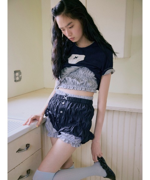 SORIN（ソリン　）の「Doll Panties Docking T-shirt/ドールパンティー ドッキングTシャツ（Tシャツ/カットソー・レディース・ホワイト/グレー/ダークネイビー・38）」の4枚目の写真
