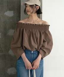 GALLEST | サッカーオフショルブラウス【再入荷/2WAY】(シャツ/ブラウス)
