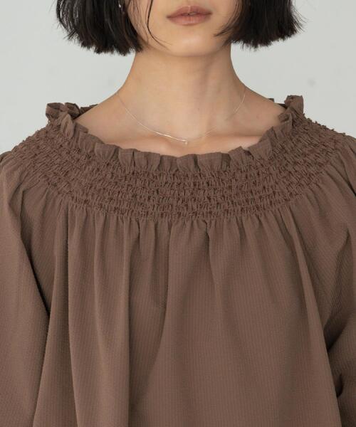 GALLEST（ギャレスト）の「サッカーオフショルブラウス【再入荷／2WAY】（シャツ/ブラウス・レディース・ライトグリーン/ホワイト/レッド系1/ブラック/ブラウン系・38）」の11枚目の写真