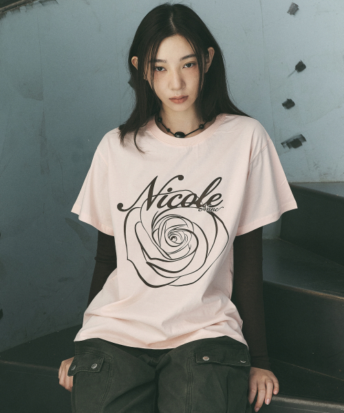 NICK&NICOLE（ニックアンドニコール）の「NICOLE ROSE SLEEVE TOP_PINK BROWN（Tシャツ/カットソー・レディース・その他・MEDIUM/LARGE）」の2枚目の写真