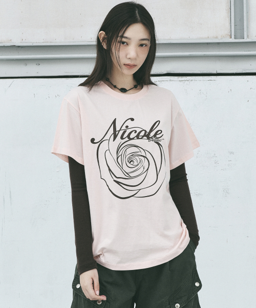 NICK&NICOLE（ニックアンドニコール）の「NICOLE ROSE SLEEVE TOP_PINK BROWN（Tシャツ/カットソー・レディース・その他・MEDIUM/LARGE）」の3枚目の写真