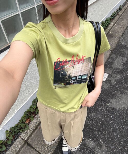 CIAOPANIC(チャオパニック)の「アソート柄コンパクトカラーTee(Tシャツ/カットソー・レディース・ブルー/イエロー/ライム/ホワイト・ONE SIZE)」の3枚目の写真