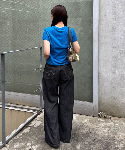 CIAOPANIC(チャオパニック)の「アソート柄コンパクトカラーTee(Tシャツ/カットソー・レディース・ブルー/イエロー/ライム/ホワイト・ONE SIZE)」の10枚目の写真