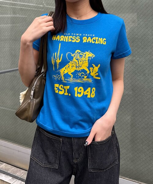 CIAOPANIC(チャオパニック)の「アソート柄コンパクトカラーTee(Tシャツ/カットソー・レディース・ブルー/イエロー/ライム/ホワイト・ONE SIZE)」の12枚目の写真