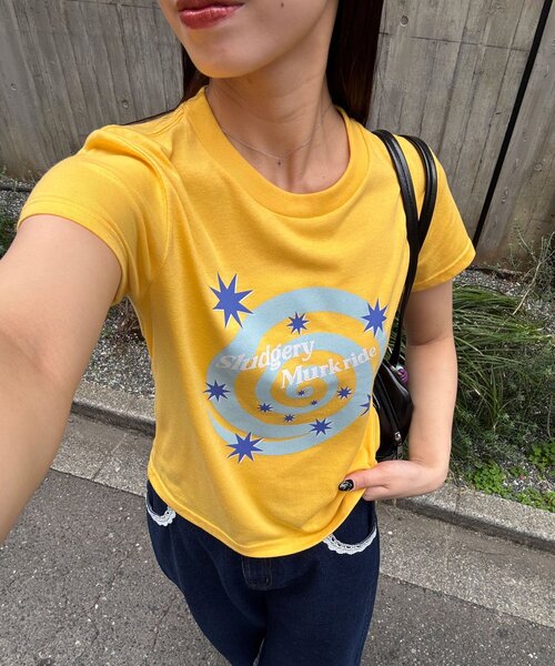 CIAOPANIC(チャオパニック)の「アソート柄コンパクトカラーTee(Tシャツ/カットソー・レディース・ブルー/イエロー/ライム/ホワイト・ONE SIZE)」の14枚目の写真