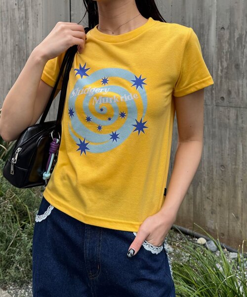 CIAOPANIC(チャオパニック)の「アソート柄コンパクトカラーTee(Tシャツ/カットソー・レディース・ブルー/イエロー/ライム/ホワイト・ONE SIZE)」の16枚目の写真