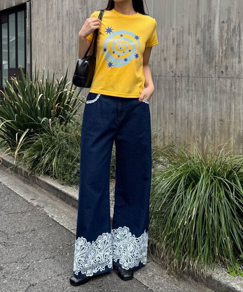 CIAOPANIC(チャオパニック)の「アソート柄コンパクトカラーTee(Tシャツ/カットソー・レディース・ブルー/イエロー/ライム/ホワイト・ONE SIZE)」の18枚目の写真
