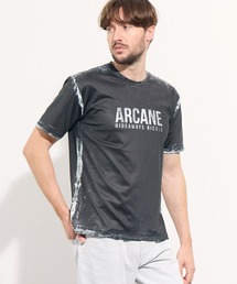 ハケメ×ロゴ柄半袖Tシャツ