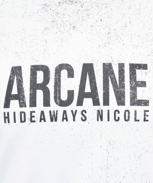 HIDEAWAYS NICOLE(ハイダウェイニコル)の「ハケメ×ロゴ柄半袖Tシャツ(Tシャツ/カットソー・メンズ・ブラック/ホワイト×ネイビー/ネイビー/ホワイト・MEDIUM/LARGE/X-LARGE)」の14枚目の写真