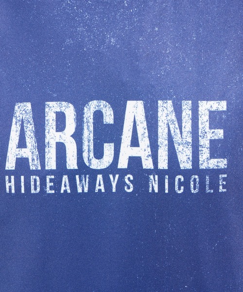 HIDEAWAYS NICOLE(ハイダウェイニコル)の「ハケメ×ロゴ柄半袖Tシャツ(Tシャツ/カットソー・メンズ・ブラック/ホワイト×ネイビー/ネイビー/ホワイト・MEDIUM/LARGE/X-LARGE)」の16枚目の写真