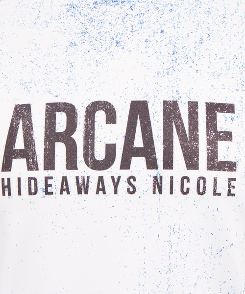 HIDEAWAYS NICOLE(ハイダウェイニコル)の「ハケメ×ロゴ柄半袖Tシャツ(Tシャツ/カットソー・メンズ・ブラック/ホワイト×ネイビー/ネイビー/ホワイト・MEDIUM/LARGE/X-LARGE)」の17枚目の写真