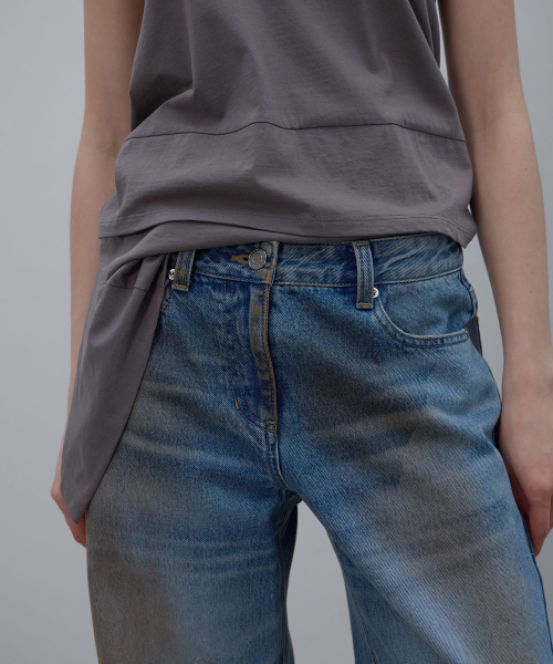 LCDC TM(エルシーディーシーティーエム)の「SMOKY BRUSHED BLUE DENIM (BLUE)(デニムパンツ・レディース・その他・X-SMALL/SMALL/MEDIUM)」の9枚目の写真